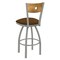 Holland Bar Stool Co 25" Swivel Counter Stool, Nickel Finish, Med Back, Canter Thatch Seat 83025ANMedMplB001 - alternate 4